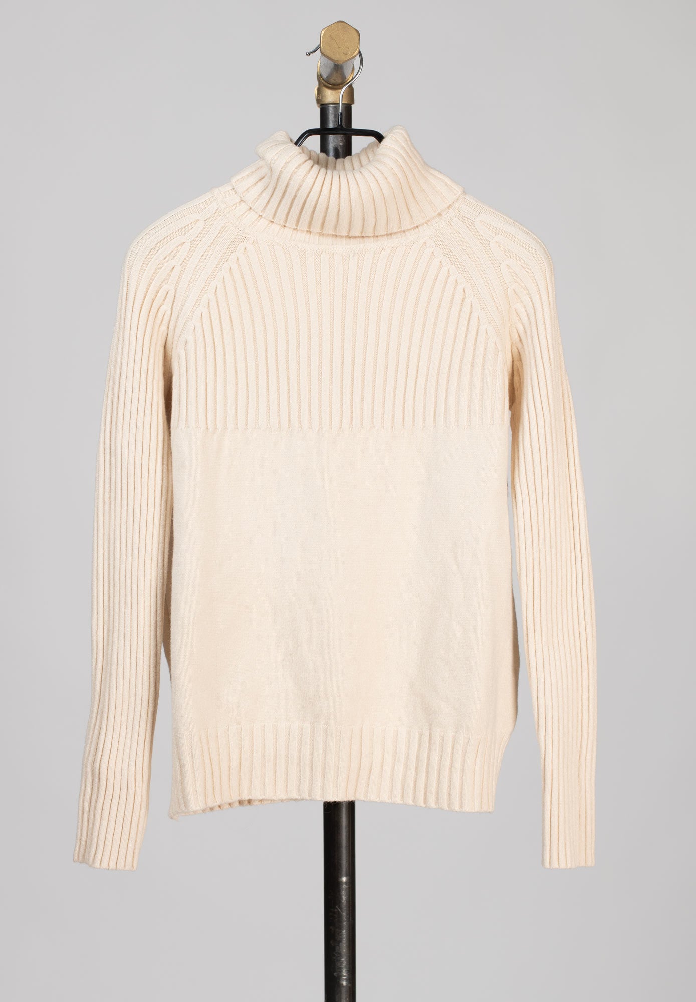 Stickad polotröja - Offwhite