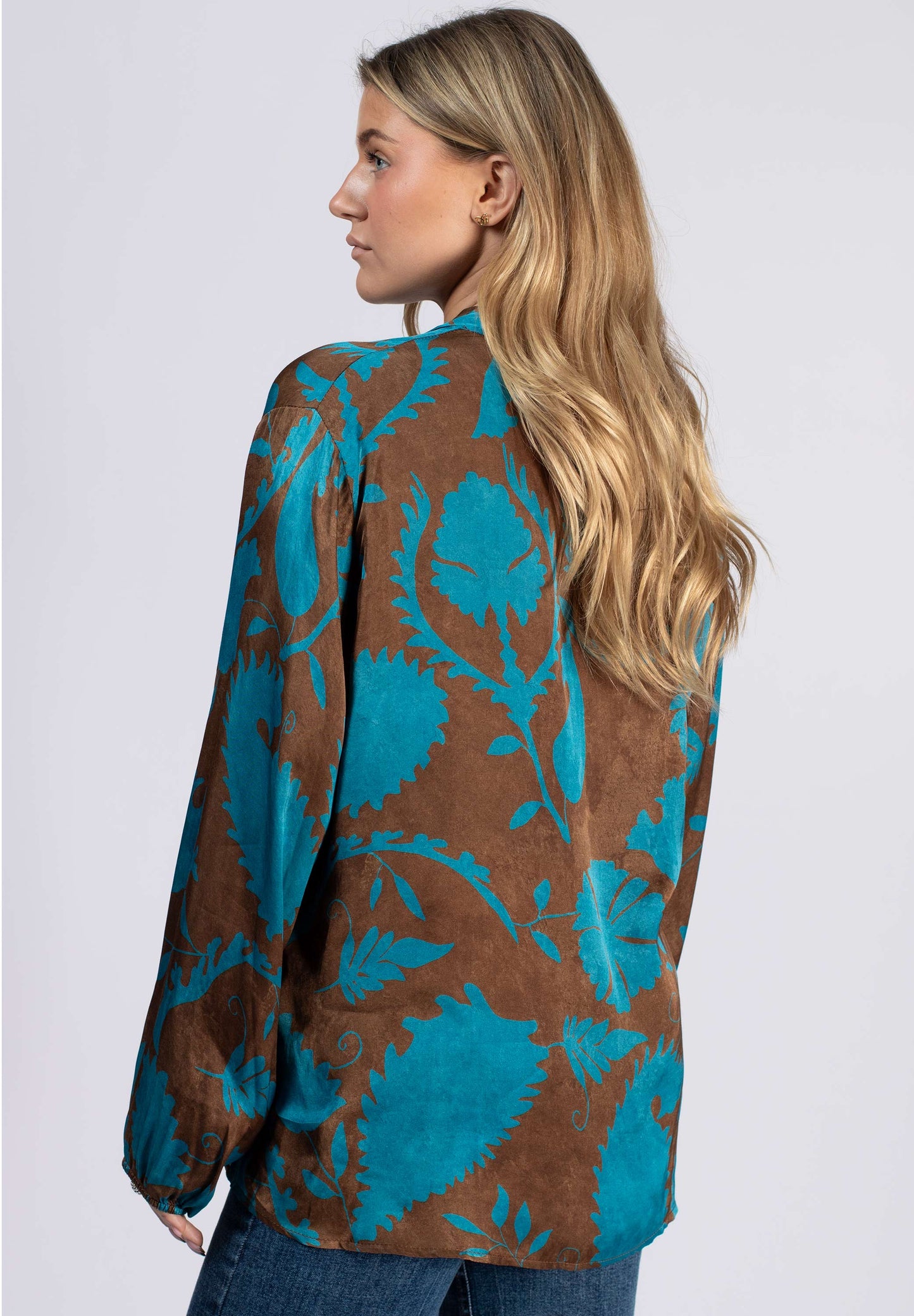 Stank Stockholm - Viskosblus Turquoise/Brown