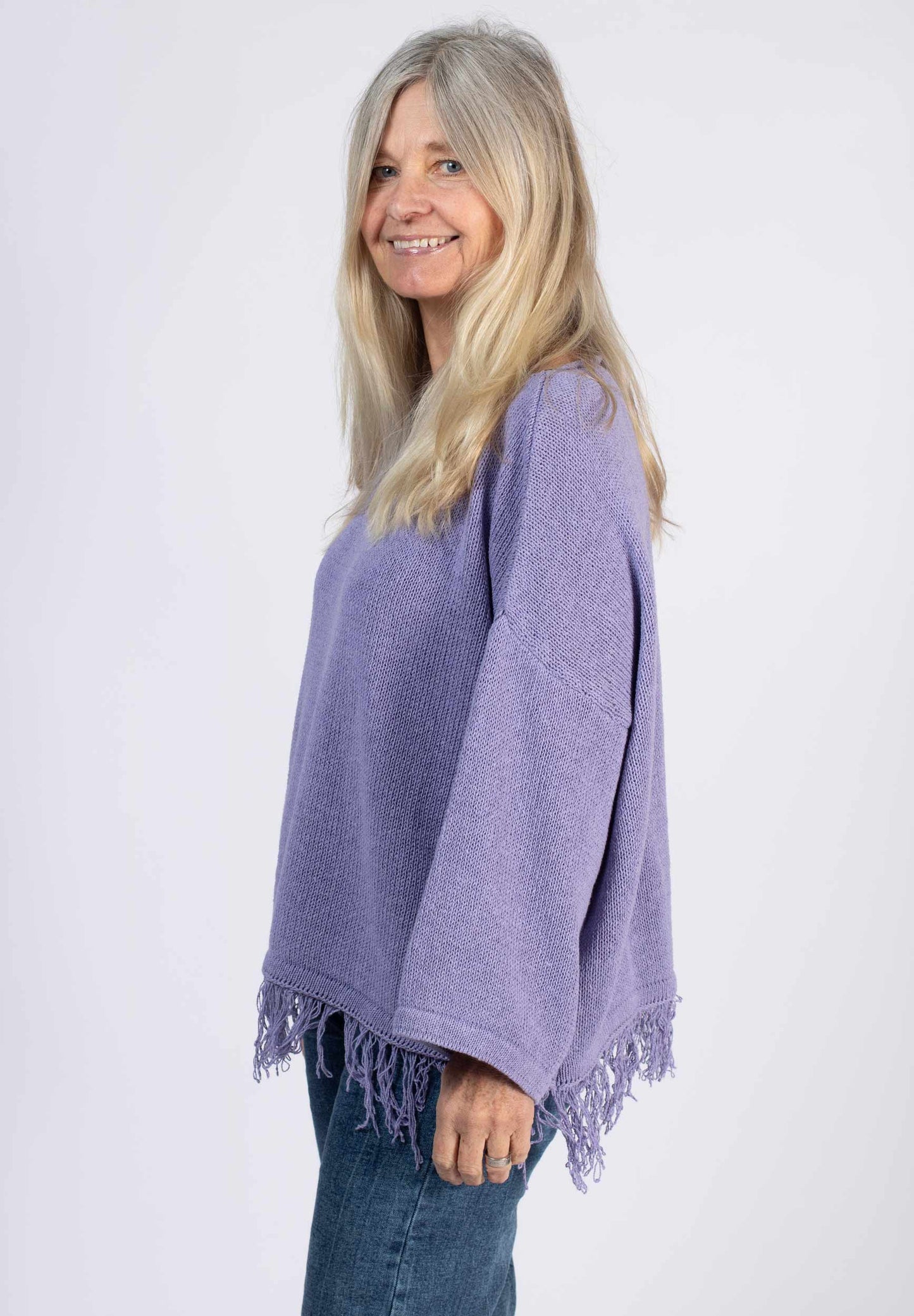 Stank Stockholm - Stickad tröja med fransar Lilac